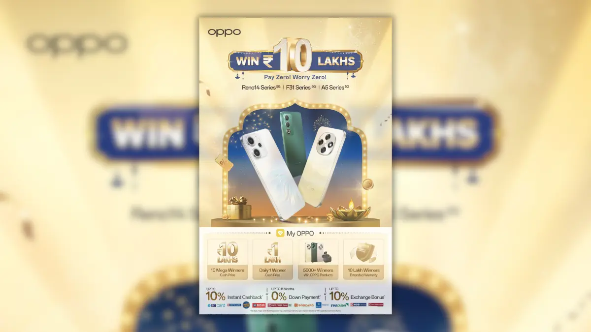 Oppo Festive Sale, Oppo Pay-0 Worry-0 offer, Oppo 10 lakh prize, Oppo festive season 2025, Oppo smartphone sale India